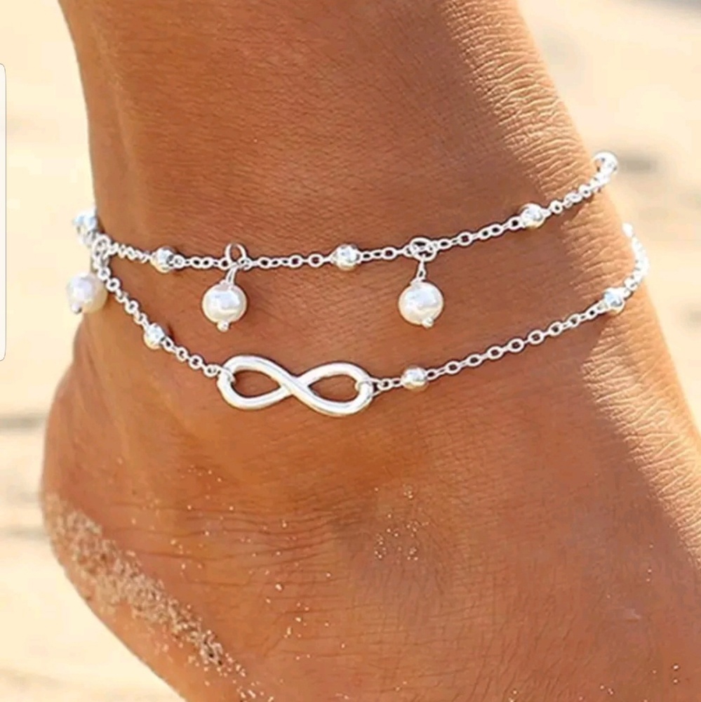 Restocked!! Double layer infinity ankle bracelet